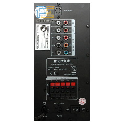 hi fi акустика Microlab H-600 – сабвуфер, коммутация